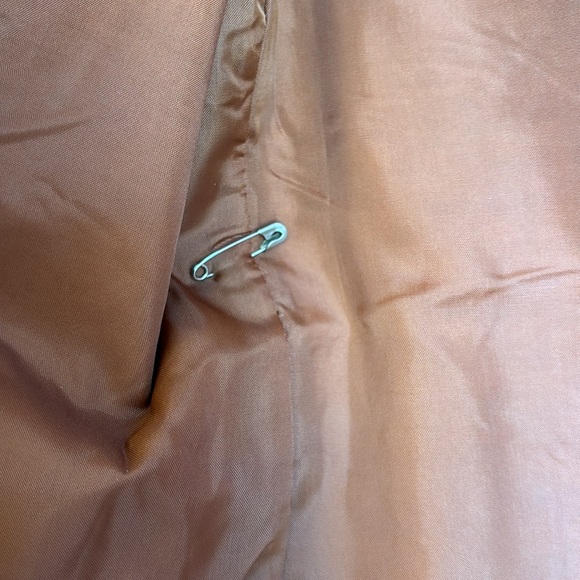 VINTAGE Brown Faux Leather Belted Shirt Jacket Size SMALL MEDIUM Pearl Snap 70s - Picture 16 of 17